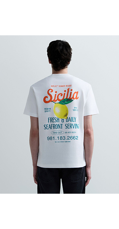 ヘビーコットンジャージーSICILYプリントTシャツ